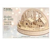 Maquette en Bois - Graine Creative - Chalet de Noël - 30x15x18 cm - Activité Bricolage - Décoration Intérieure