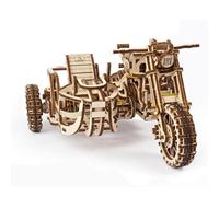 UGEARS Modèle mécanique en bois Moto Scrambler UGR-10 avec side-car Doré 380 pièces Enfants