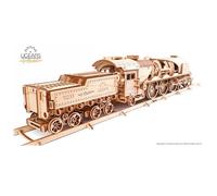 Maquette en bois : Train à Vapeur V-Express avec tendeur, modèle mécanique
