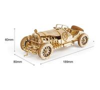 ROBOTIME Lot de 220 voitures MC401 vintage Grand Prix en bois 22,8×15,3×1,2 cm