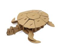 Puzzle 3D - Tortue - 15x12x3cm - maquette carton à monter, décorer, colorier Beige