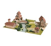 Maquette en céramique : Diorama : Ensemble rural