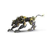 Maquette en Métal 3D, Léopard Mécanique Puzzle 3D Métal Steampunk, Cadeaux Et Décoration De Bureau pour Les Amateurs Et Passionnés De Puzzles (506 Pièces/Or Noir)