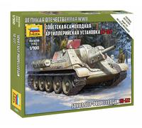 Maquette Char : Su-122 - Zvezda - 1/100 - Assemblage Sans Colle - Blanc - Mixte-Zvezda Multicolore