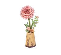 Maquette fleur en bois - ROWOOD - Rowood Pink Dahlia - Rose - 93 pièces - À monter soi-même