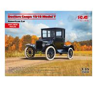Maquette Ford Model T Doctors Coupe 1918 Icm 1/35, Voiture Médecin Ww1, 98 Pièce
