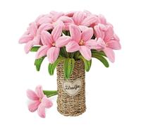 Maquette green slide - bouquet de fleurs - diy - lys roses - vase osier