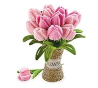 Maquette green slide - bouquet de fleurs - diy - tulipes - vase osier