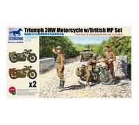 Maquette Militaire 1-35 Triumph 3HW Motorcycle w - MP Figure Set CB35035