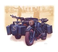 Maquette Moto Allemande Bmw R75 Avec Side-Car