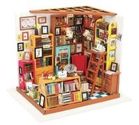 ROBOTIME Kit en bois Sam DG102 – Bibliothèque avec éclairage 22,5×18,5×19 cm
