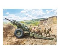 Maquette Véhicule Militaire : Obusier Us M1 155mm Et Servants-Maquettes Italeri