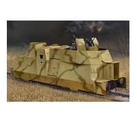 Maquette véhicule militaire : Wagon blindé allemand BP42 avec canon et flak