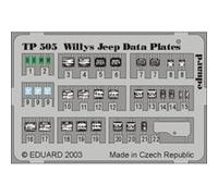 MAQUETTE WILLYS JEEP PLACARDS 1/35 EDUARD TP505 G