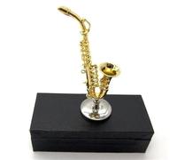 Maquettes D'instruments De Musique Saxophone Alto Miniature en Laiton Accessoires Et Décoration pour Instruments De Musique