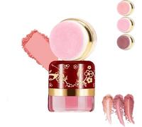 Maquillage Blush Poudre Fards à joues pour le visage, aspect naturel pour tous les tons de peau, palette de surligneur de fard à joues mat avec bouffée douce, maquillage de poche léger (Coral Red)