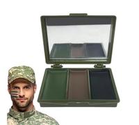 Maquillage Camouflage Visage - Kit Compact Avec Miroir Et Couleurs Camouflage | Peinture Multicolore Pour Le Visage | Occultement Résistant À L'Eau Pour Chasse, Randonnée, Airsoft Activités De Plein