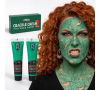 Maquillage Craquelé Halloween Vert 2x25g I Peinture Visage Zombie | La crème se fend toute seule en séchant : peau de mort-vivant en décomposition, écailles sorties du marais.