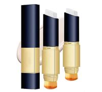 Maquillage de fond de teint blanc, bâtons de correcteur de fondation 2 en 1, bâton de fondations à l'effacement à double fin, brosses de maquillage double face fondations, durables (Ivory white*2)