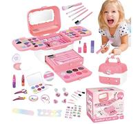 Maquillage de jouets, maquillage de jeu pour filles - lavable pour petites filles | Ensemble de pour, jeu de simulation avec miroirs pour anniversaire et noël, ensemble de maqui