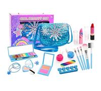 Maquillage DIY - Lavable Vrai Maquillage Fille Jouets Maquillage Kit de démarrage Tout-Petits Jeux de Jouer Jouets Cadeaux pour Le Plaisir 3-12 Ans Anniversaire Robe de Noël