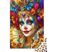 Maquillage du Clown du Carnaval Set De 1000 Pièces Papier Recyclé Puzzle Adulte Facile À Ranger Casse-tête Engageant Activité Lien Familial Heures Divertissement 70x50cm/1000pcs