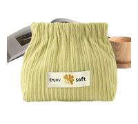 Maquillage en velours côtelé - Petit et doux de 15,2 x 10,2 cm, organisateur d'ouverture élastique, étui de rangement | Accessoire de beauté portable pour épingle à cheveux, Vert, Voir la description