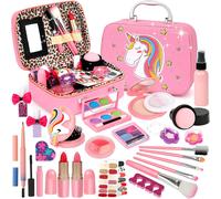 Maquillage Enfant Fille, Coffret Maquillage Enfant Fille Jouet, Lavable Et Non Toxique, Jouet Créatif Pour Filles, Cadeau De Noël Anniversaire Halloween Pour Filles 3 4 5 6 7 8 9+ Ans
