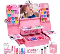 Maquillage Enfant Jouet Filles - Coffret Filles Makeup Set,Lavable Malette Maquillage Jouet pour Enfant,Cadeau De Noël Anniversaire Jouet pour Princesse Fille 4-12 Ans(New Pink)