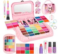 Maquillage Enfant Jouet Filles, Kit De Coffret Maquillage Enfant, Lavable Maquillage Enfant Jouet Pour Fille, Sûr, Non Toxique, Maquillage Enfant Cadeau De Noël Anniversaire Jouet(Forme Chat)