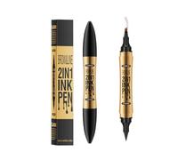 Maquillage Femme Sourcils: Crayon Sourcil Waterproof 2en1 + Teinture, Eye Liner Noir Waterproof, 4 pointes microblading 16H végétalien (01#Brun clair)