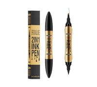 Maquillage Femme Sourcils: Crayon Sourcil Waterproof 2en1 + Teinture, Eye Liner Noir Waterproof, 4 pointes microblading 16H végétalien (02#Brun foncé)