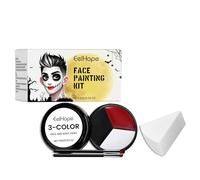 Maquillage Halloween, Comprend 3 Couleurs Noir Rouge Blanc de Maquillage pour le Visage et le Corps, Maquillage Enfant, Idéal pour le comme les Zombies, Vampires, Monstres et le Cosplay