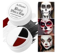 Maquillage Halloween Peinture Visage Blanc Noir Rouge 76g, Clown Peinture Corporelle Noir Blanc Théâtre Festival Cosplay, Fx Corporel Grimage Red Black White Face Paint Vampiro Zombie Gothique Trucco