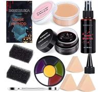 Maquillage Halloween pour Visage Professionnel Faux Sang Peinture Halloween Makeup Effet Spéciaux Fausse Cicatrice Kit Halloween Maquillage Scar Wax Enfant Adulte pour Noël, Soirées à Thème, Pâques