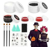 Maquillage Halloween Set,Halloween Maquillage Effets Spéciaux Set,maquillage halloween pour visage,Latex Maquillage Effet Spéciaux,peinture cosmétique,pinceau de maquillage,tatouage du visage