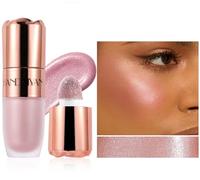 Maquillage Highlighter Liquide, Highlighter Bronzer Visage avec Applicateur Coussin, Finition Brillante Naturelle, Léger Mélangeable Silencieux Crème Illuminateur Visage Maquillage #Bellini Brunch