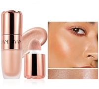 Maquillage Highlighter Liquide, Highlighter Bronzer Visage avec Applicateur Coussin, Finition Brillante Naturelle, Léger Mélangeable Silencieux Crème Illuminateur Visage Maquillage #Eros