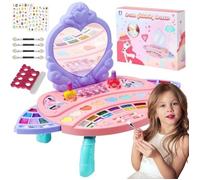 Maquillage Jouets pour filles 5 6 7 8 ans - Coffret Coiffeuse Beauté Lavable Non Toxique, Jouet Filles Cadeau Anniversaire Noël