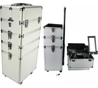 Maquillage Maquillage Valise Cosmétique Chariot Coiffure Beauty Case 4 en 1 Argent