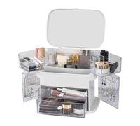 Maquillage Organisateur avec Tiroir Multifonctionnel Boite de Rangement Skincare et Bijoux Stockage Cosmétique pour Salle de Bain Makeup Organiser avec Poignées Etanche Présentoir Cosmétique