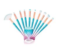 Maquillage Pinceaux Set 3D Brosse à Maquillage en Forme de Sirène Professionnel Brosses à Cosmétiques pour Fond de Teint, Crème en Poudre, Fard à Joues, Ombre à Paupières, 11 Pièces