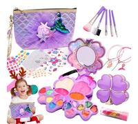 Maquillage pour , 26 pièces cosmétiques vraies et lavables, jouet princesse, kit de maquillage pour petites filles à thème | destiné aux âgés de 3 à 12 ans, anniversaire, Noël, jeu de