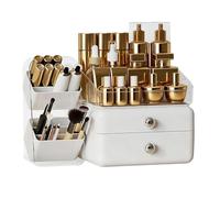Maquillage Vanity Organizer, Large Display Box With Drawers, Maquillage Storage with Brush Holder, For Sinks Counter Dresser Pantry Home Kitchen Bathroom