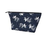 Maquillage Voyage Cosmétique Sac Dinosaure Et Squelette, Drôle Filles Crayon/Brosse/Pièce De Stockage Crayon Stylo Organisateur avec Fermeture Éclair Durable
