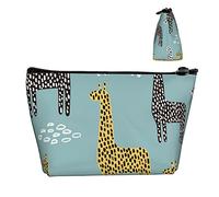 Maquillage Voyage Trousse Cosmétique Sac Léopard Tacheté Girafe, Drôle Filles Crayon/Brosse/Pièce De Stockage Crayon Porte-Stylo Organisateur avec Fermeture Éclair Durable