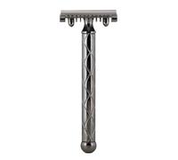 Maquinilla Afeitar Clásica Rétro FaTip Negra Grande Niquelada Peine Abierto