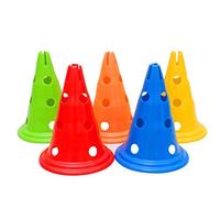Maqulae Cônes D'entraînement de Football, équipement d'agilité avec Trous, Marqueurs Coniques, Obstacles pour Exercices d'agilité de Vitesse en Intérieur et en Extérieur, 5 Pièces (Couleur Assortie)