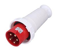 Maqulae Connecteur Prise Industrielle 5 Broches 63A IP67 Rouge 220-415V | Boîtier en Polycarbonate et en Laiton, Utilisation en Camping, Atelier de Brasserie en Plein Air, Tête Mâle, compatibilité