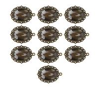 Maqulae Ensemble de Pendentifs en Verre, Alliage Métallique Durable | Comprend 10 plateaux, Carreaux de verre ovales, Assemblage facile, Matériau durable, Convient aux loisirs créatifs